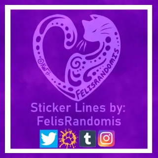 🖌 Sticker Lines by: FelisRandomis gato, coração, adesivo, roxo, felisrandomis, Twitter, Tumblr, Instagram telegram sticker