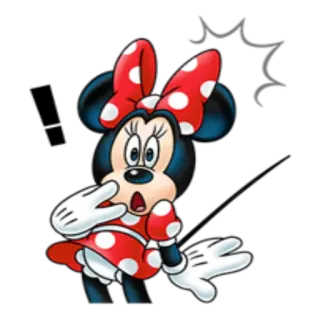 ❗ Minnie Mouse cartoon, disney, minnie mouse, mouse, shocked whatsapp sticker