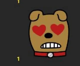 😮‍💨 chien, yeux coeur, dessin animé, animal, amour whatsapp sticker