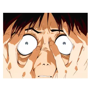 😱 Shinji Ikari Neon Genesis Evangelion anime, manga, nervous, nervousness, shocked, scared, evangelion telegram sticker