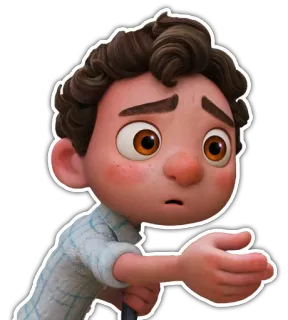 😧 Luca luca, disney, pixar, zeichentrick, seemonster, animiert, luca paguro telegram sticker