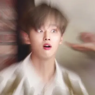 😮 Meme, Impactado, Divertido, Desenfoque, Expresión, Retrato telegram sticker