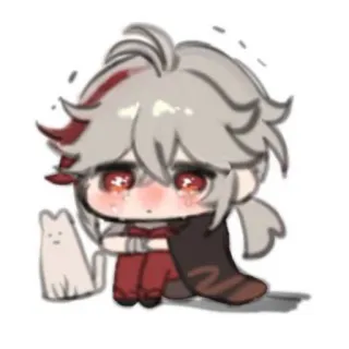 ☁️ Kaedehara Kazuha Genshin Impact Kazuha, Genshin Impact, Anime, Videospiel, Aufkleber, süß, Chibi telegram sticker