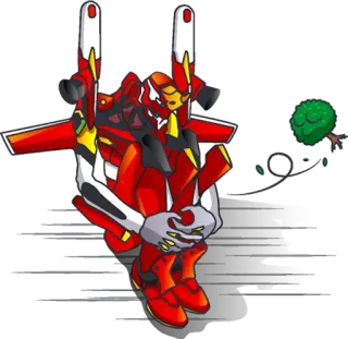 😓 Eva-02 Neon Genesis Evangelion Anime, Mecha, Robot, Rouge, Evangelion, Eva-02 telegram sticker