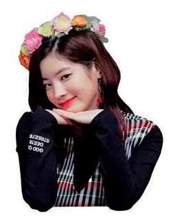 ☺️ GOD OF BEST DEST STREETS k-pop, idol, mahkota bunga, potret, wanita, dahyun telegram sticker