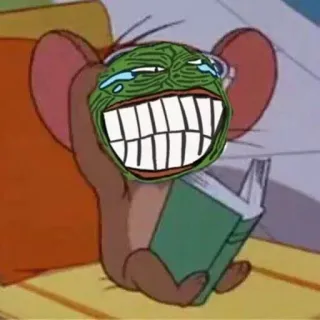 💗 Jerry Mouse Meme, Dessin animé, Drôle, Souris, Lecture, Pleurs whatsapp sticker