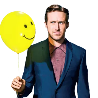 🎈 Ryan Gosling acteur, ballon, man, beroemdheid, Ryan Gosling whatsapp sticker