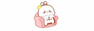 🫖 coniglio, divano, carino, kawaii, cartone animato, animazione telegram sticker