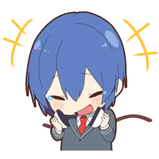 😂 Аниме, Мальчик, Чиби, Милый, Праздник, Счастливый telegram sticker