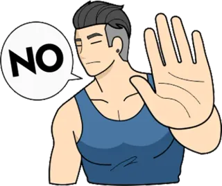 😜 NO no, rejection, stop, disapproval, denial, refusal telegram sticker