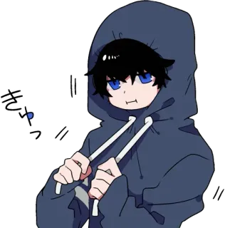 😐 きゅっ Anime, Sudadera con capucha, Lindo, Chibi whatsapp sticker