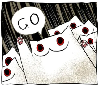 🐱 GO gatos, grupo, vai, animais, ilustração telegram sticker