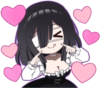 🥰 anime, manga, cute, hearts, girl, chibi, cartoon whatsapp sticker