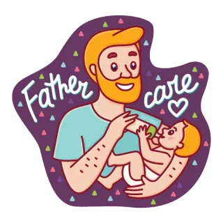 👨‍👩‍👦‍👦 Father care father, baby, care, family, love, parenting telegram sticker