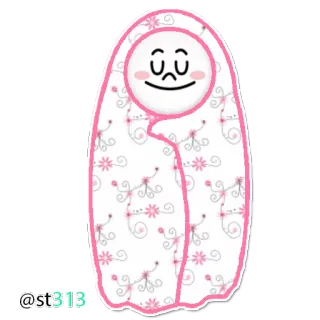👰 @st313 bébé, emmaillotage, mignon, dessin animé telegram sticker