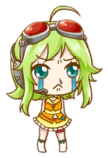 🥺 Anime, Chibi, Chica, Llorando, Piloto, Auriculares, Triste, Dibujos animados whatsapp sticker