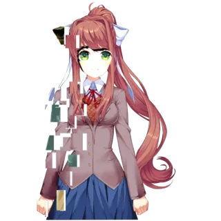 😌 Monika Doki Doki Literature Club! anime, video game, glitch, horror, psychological telegram sticker