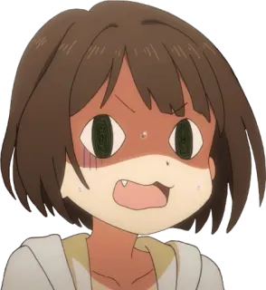 😨 anime, cartoon, angry, facial expression telegram sticker