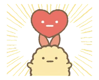 🧅 หัวใจ, น่ารัก, ตัวละคร, สีเหลือง, คาวาอิ telegram sticker