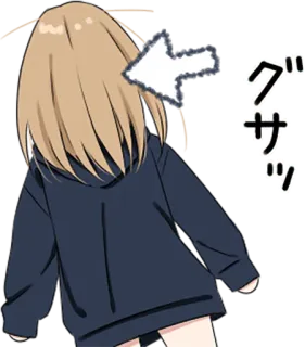 🙎‍♀️ クソザコ 动漫, 日语, 女孩, 文本, 连帽衫 whatsapp sticker