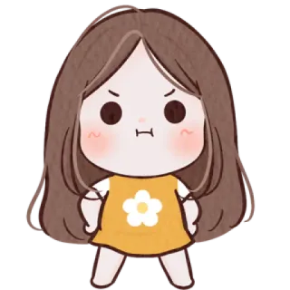🐰 marah, kartun, ilustrasi, gadis, kesal, frustrasi telegram sticker