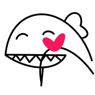 🦖 ikan, hati, lucu, kartun, binatang, cinta whatsapp sticker