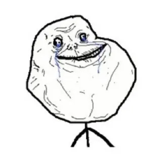 💔 meme, lonely, internet, forever alone, sad telegram sticker