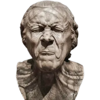 😵‍💫 statue, bust, old man, marble, sculpture, art telegram sticker