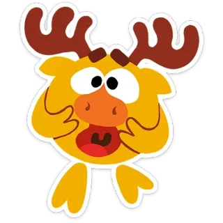🤩 Cartone animato, Alce, Animale, Divertente, Personaggio, Adesivo telegram sticker