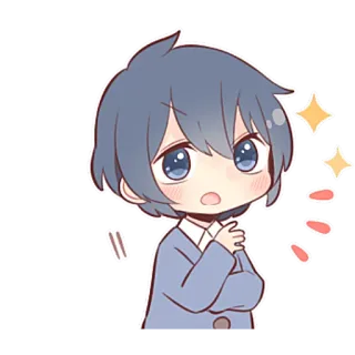 😳 애니메이션, 만화, 만화영화, 치비, 귀여운, 소년, 일러스트 telegram sticker