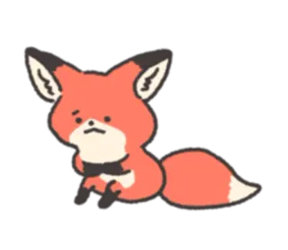 😞 狐狸, 动物, 可爱, 贴纸 telegram sticker