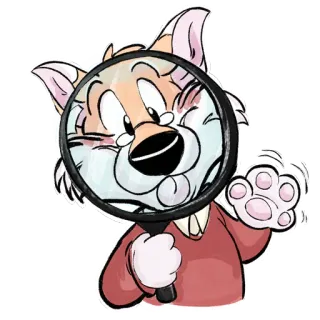 🔍 Katze, Lupe, Detektiv, Cartoon, Tier, Ermittlung telegram sticker