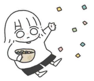 🥳 pegatina, dibujos animados, lindo, frijoles, ilustración, personaje, niño telegram sticker