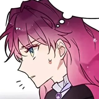 💭 anime, woman, pink hair, cartoon, expression, worried, thinking telegram sticker