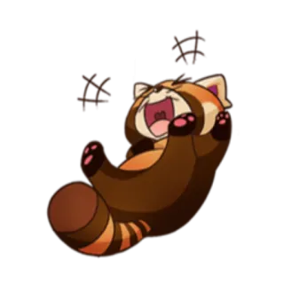 🤣 panda merah, binatang, imut, senang, ceria telegram sticker