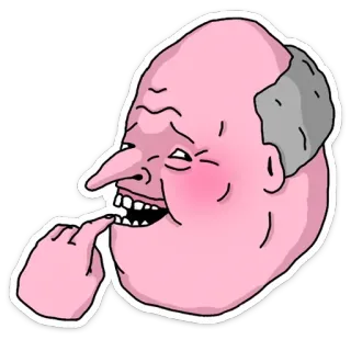 😉 dibujo animado, ilustración, cara, hombre, gracioso telegram sticker