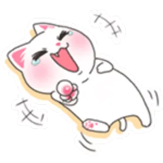 😁 chat, rire, joyeux, mignon, kawaii telegram sticker
