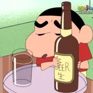 🌱 Shin-chan Crayon Shin-chan BEER
生 Anime, Birra, Bevanda, Cartone animato, Personaggio whatsapp sticker
