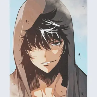 😏 Anime, Sudadera con capucha, Masculino, Serio, Personaje, Manga telegram sticker
