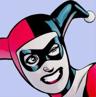 🦇 Harley Quinn ฮาร์ลีย์ ควินน์, ดีซีคอมิกส์, วายร้าย, ตัวละครในการ์ตูน, ตัวตลก, การ์ตูน, ซูเปอร์วายร้าย telegram sticker