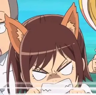 😠 Anime, Arrabbiato, Orecchie da gatto, Cartone animato, Orecchie da volpe telegram sticker