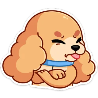 😛 Hund, Aufkleber, niedlich, Cartoon, Ausdruck, lustig, Tier telegram sticker