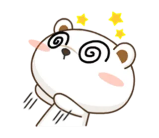 😵 oso, mareado, dibujos animados, estrellas, lindo, expresión telegram sticker