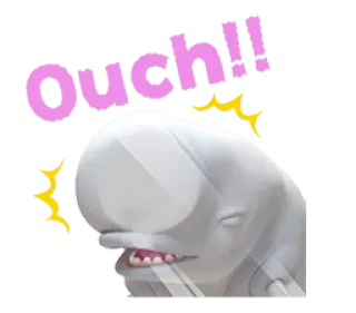 😖 Ouch!! クジラ, 痛い, 痛み, 動物 telegram sticker