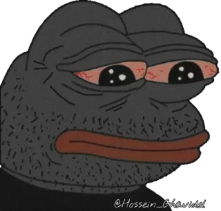 😐 @Hossein_Ghavidel Meme, Pepe de Kikker, Internetmeme, Kikker, Cartoon, Verdrietig telegram sticker