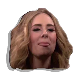 😝 Adele cantor, celebridade, expressão, cara engraçada, retrato telegram sticker