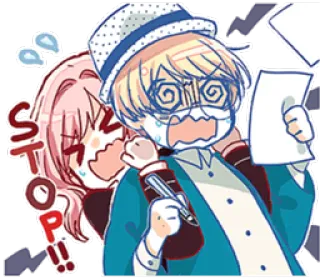 😧 STOP!! Animé, Dessin animé, En colère, Stop whatsapp sticker