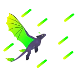 🌕 drago, volante, fantasy, mostro, creatura telegram sticker