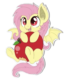 😘 Fluttershy My Little Pony cartoon, pony, animal, cute, fluttershy, bat pony telegram sticker