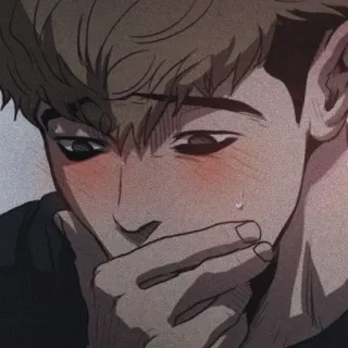 ➖ anime, blushing, worried, anime boy, manga telegram sticker